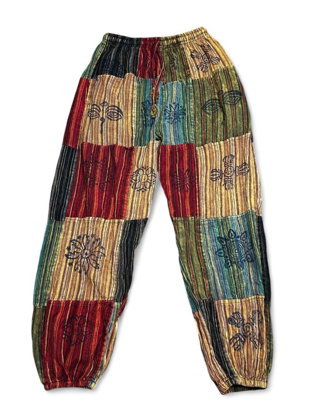 Boho Whimsy Nepal Patchwork Harem Pants Size S Festival Witch Hippie